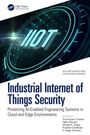 "Industrial Internet of Things Security", Titel eines Buches. Kreisförmige, futuristische Grafik in Blau und Schwarz.