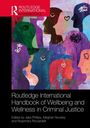 "Routledge International Handbook of Wellbeing and Wellness in Criminal Justice" mit bunten, stilisierten Profilen.