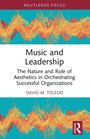 „Music and Leadership“ von David M. Toledo. Farbige, wellenförmige Muster auf blauem Hintergrund.