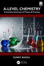 "A-LEVEL CHEMISTRY: A Concise Summary of Theory & Practice. Bechergläser mit farbigen Flüssigkeiten und ein weißer Pulverhaufen."