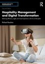 Second Edition: Hospitality Management and Digital Transformation. Richard Busulwa. Person trägt VR-Brille und sitzt auf einem Bett.