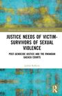 "Buchcover: 'Justice Needs of Victim-Survivors of Sexual Violence', Autorin: Judith Rafferty. Bunte abstrakte Muster."