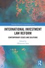 "International Investment Law Reform: Contemporary Issues and Solutions", herausgegeben von Obiajunwa Ama. Bunte abstrakte Muster.