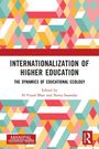 "INTERNATIONALIZATION OF HIGHER EDUCATION" ist in der Mitte. Bunte geometrische Muster in Rot, Gelb, Türkis.