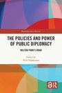 „THE POLICIES AND POWER OF PUBLIC DIPLOMACY“, geometrische Formen in leuchtenden Farben, darunter ein Logo.