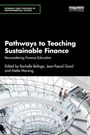 „Pathways to Teaching Sustainable Finance“. Spindeltreppe in modernem Gebäude, Menschen steigen die Stufen hinab.