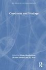 "Queerness and Heritage" und Namen der Herausgeber. Blauer Hintergrund mit feinen, weißen, abstrakten Linien.