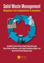 „Solid Waste Management: Navigation from Fundamentals to Innovation“. Illustration eines Recyclingkreislaufs auf rotem Hintergrund.
