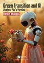 "Green Transition and AI: Utopia or Fool’s Paradise" von Harald Knudsen. Ein humanoider Roboter gießt Rosen.