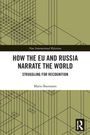 Text: „How the EU and Russia Narrate the World: Struggling for Recognition” von Mario Baumann. Geometrisches Design.