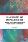 Titel: "ERASED VOICES AND UNSPOKEN HERITAGE". Autor: Zozan Balci. Abstrakte, farbenfrohe Hintergrundgrafik.
