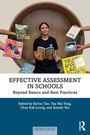 "Effective Assessment in Schools: Beyond Basics and Best Practices" steht über einem Foto mit einer Person, die ein Buch hält.