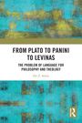 FROM PLATO TO PANINI TO LEVINAS. Ein abstraktes Gemälde aus türkis-gelb mit einem Logo in der Ecke.