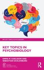 Text: "BPS Key Topics in Psychology", "KEY TOPICS IN PSYCHOBIOLOGY", "EMMA M. KARLSSON AND SEBASTIAN OCKLENBURG". Bunte Sprechblasen-Illustration.