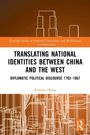 "Translating National Identities Between China and the West", darüber orangefarbene Linien auf braunem Hintergrund.