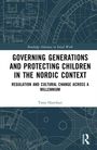 „Governing Generations and Protecting Children in the Nordic Context“ steht groß auf einem dunkelblauen geometrischen Hintergrund.