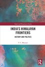 "India's Himalayan Frontiers: History and Politics" von V. C. Bhutani. Bunte, abstrakte Hintergrundgestaltung.