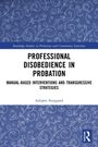 "Professional Disobedience in Probation" - Blaues florales Muster, weißer Hintergrund, Name des Autors: Asbjørn Storgaard.