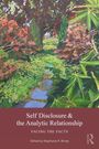 Text: "Self Disclosure & the Analytic Relationship: Facing the Facts. Edited by Stephanie R. Brody." Eine bunte Gartenillustration.