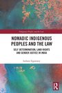 „Nomadic Indigenous Peoples and the Law“ mit farbiger, abstrakter Hintergrundgestaltung.