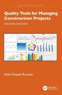 Text: "Quality Tools for Managing Construction Projects, Second Edition, Abdul Razzak Rumane". Diagramme auf orangem Hintergrund.