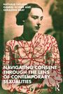 Titel: "Navigating Consent Through the Lens of Contemporary Sexualities". Frau, nostalgisch gekleidet, rote Äste als Muster.