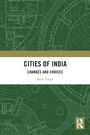 "CITIES OF INDIA: CHANGES AND CHOICES, Binti Singh." Grüner Hintergrund mit technischen Zeichnungen und Routledge-Logo.