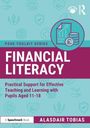 Text: "Financial Literacy: Practical Support for Teaching Pupils Aged 11-18, Alasdair Tobias." Design: Icons im Hintergrund.