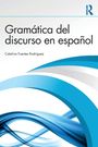 Text: "Gramática del discurso en español" - Catalina Fuentes Rodríguez. Illustration: Blaue Wellen auf weißem Hintergrund.