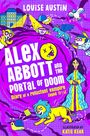 "Alex Abbott and the Portal of Doom" in großer Schrift. Bunte, verspielte Illustration mit Tieren und einer Figur.