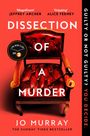 "Dissection of a Murder" steht auf einem roten Hintergrund. In der Mitte ein alter, lederner Sessel mit einem Richterhammer.