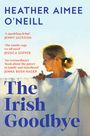 "Heather Aimee O’Neill, The Irish Goodbye." Ein Haus mit Säulen, darüber fliegende Vögel in einer landschaftlichen Umgebung.