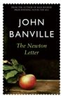 „FROM THE AUTHOR OF MAN BOOKER PRIZE-WINNING NOVEL THE SEA, JOHN BANVILLE, The Newton Letter“. Ein Apfel auf Holz.