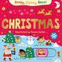 "Ready, Steady, Race! CHRISTMAS. Illustrated by Teresa Bellón." Illustrations von Rentieren, Weihnachtsmann, Kindern, Schnee.