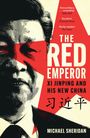 "THE RED EMPEROR: XI JINPING AND HIS NEW CHINA" von Michael Sheridan. Links ein Porträt im Stil eines Linolschnitts.