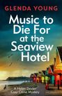 "Music to Die For at the Seaview Hotel" von Glenda Young. Strandhütten, Möwen, und ein rotes E-Gitarren-Detail.