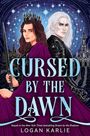 "Cursed by the Dawn" oben, "Sequel to...Dream by the Shadows" unten. Illustration: Zwei Personen, Schwert, Fantasy-Hintergrund.