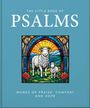 Titel: "The Little Book of Psalms". Illustration: Zwei Schafe vor einem farbenfrohen, architektonischen Hintergrund.