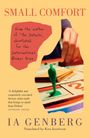 "Small Comfort" in roter Schrift, Autor IA Genberg. Grünes Spielfiguren-Detail und Hände im Hintergrund.