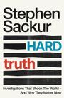 Text: "Stephen Sackur HARD truth. Investigations That Shook The World – And Why They Matter Now." Modernes, minimalistisches Design.