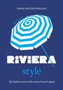 "Riviera Style" von Emma Baxter-Wright. Illustration zeigt einen blau-weißen Sonnenschirm auf dunklem Hintergrund.