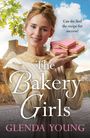 Text: "Can she find the recipe for success? The Bakery Girls. Glenda Young." Eine Frau hält einen Teller mit Gebäck.