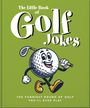„The Little Book of Golf Jokes“ und „The Funniest Round of Golf You'll Ever Play“. Illustration eines lächelnden Golfballs.