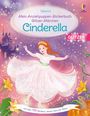 "Mein Anziehpuppen-Stickerbuch Glitzer-Märchen Cinderella. Mit über 190 Stickern. Illustration: Cinderella im funkelnden Kleid."