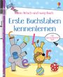 „Mein Wisch-und-weg-Buch: Erste Buchstaben kennenlernen“ steht in großen Buchstaben. Es gibt spielende Tiere.