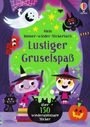 "Mein Immer-wieder-Stickerbuch: Lustiger Gruselspaß. Über 150 wiederablösbare Sticker." Zwei Hexen, ein Geist, Katze.