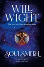 Text: "Will Wight", "New York Times Bestselling Author", "Soulsmith", "Forge the spirit, claim your fate". 
Illustration: Blaues Licht und gekreuzte Äxte.
