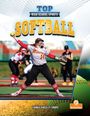 Text: "TOP HIGH SCHOOL SPORTS SOFTBALL, Miners 14, Thomas Kingsley Troupe". Eine Spielerin wirft einen Softball.
