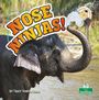 Text: "NOSE NINJAS!", "By Tracy Vonder Brink", Logo "Clever Critters". Ein Elefant spritzt Wasser aus seinem Rüssel.