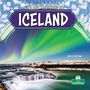 "Life and Traditions in ICELAND", Arthur Yazdani. Wasserfall, Polarlichter, Strickmuster oben, Crabtree Seedlings Logo.